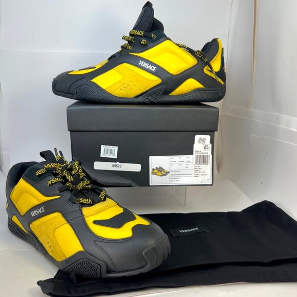 Versace Galaxia Men Sneakers Yellow Black Men Size 46 US13 main image 8